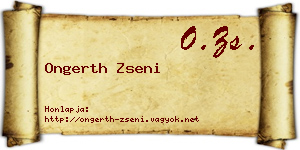 Ongerth Zseni névjegykártya